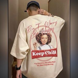 NFINITY Cream Tee with Retro 'Keep Chill' Graphic